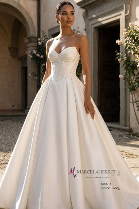 Romantic Strapless Ball Gown Wedding Dress | Marcela Herrera